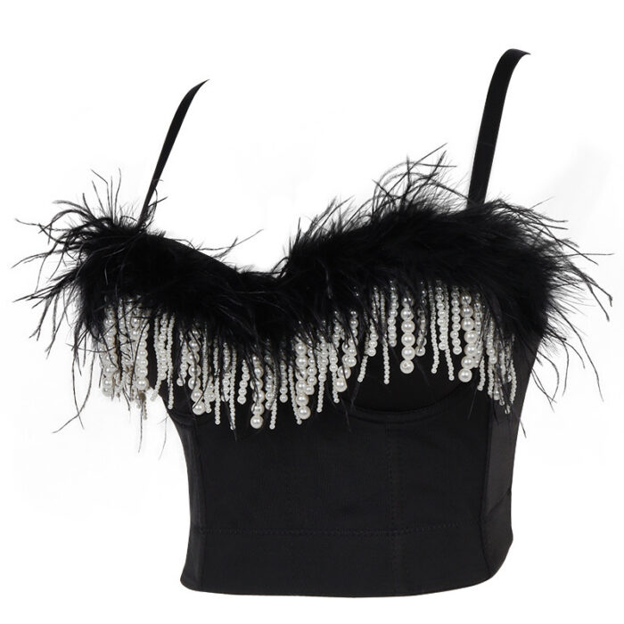 Back Shoulder Strap With Pearl Tassel Wrapped Chest 14 - Seductive Serenity
