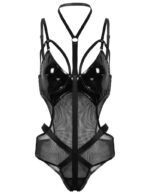 One-piece Hollow Mesh Leather Lingerie 7 - Seductive Serenity