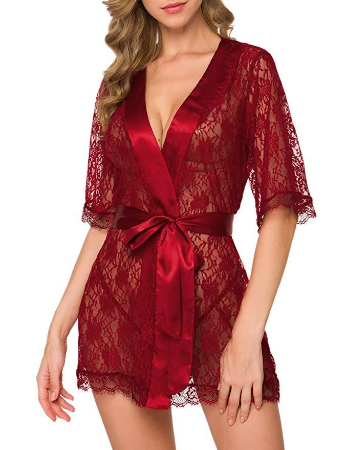 Sexy Lace Pajamas Lingerie Robe 21 - Seductive Serenity