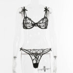 See-through Bowknot Sexy Lingerie Split Suit 10 - Seductive Serenity