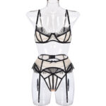 Three-piece Sexy Lingerie With Lace Cross 8 - Seductive Serenity