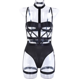 Lace-up Cross Lingerie Corset Backless Bodysuit 12 - Seductive Serenity